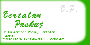 bertalan paskuj business card